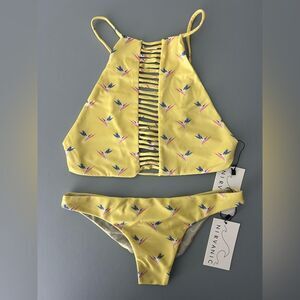 NWT Nirvanic BIRD OF PARADISE BARIS TOP & FLORIS BOTTOM Swim Set Size S